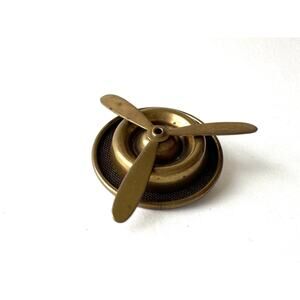 80's Vintage Man Michaels Bronze Handmade Propeller Men's Lapel Pin Brooch